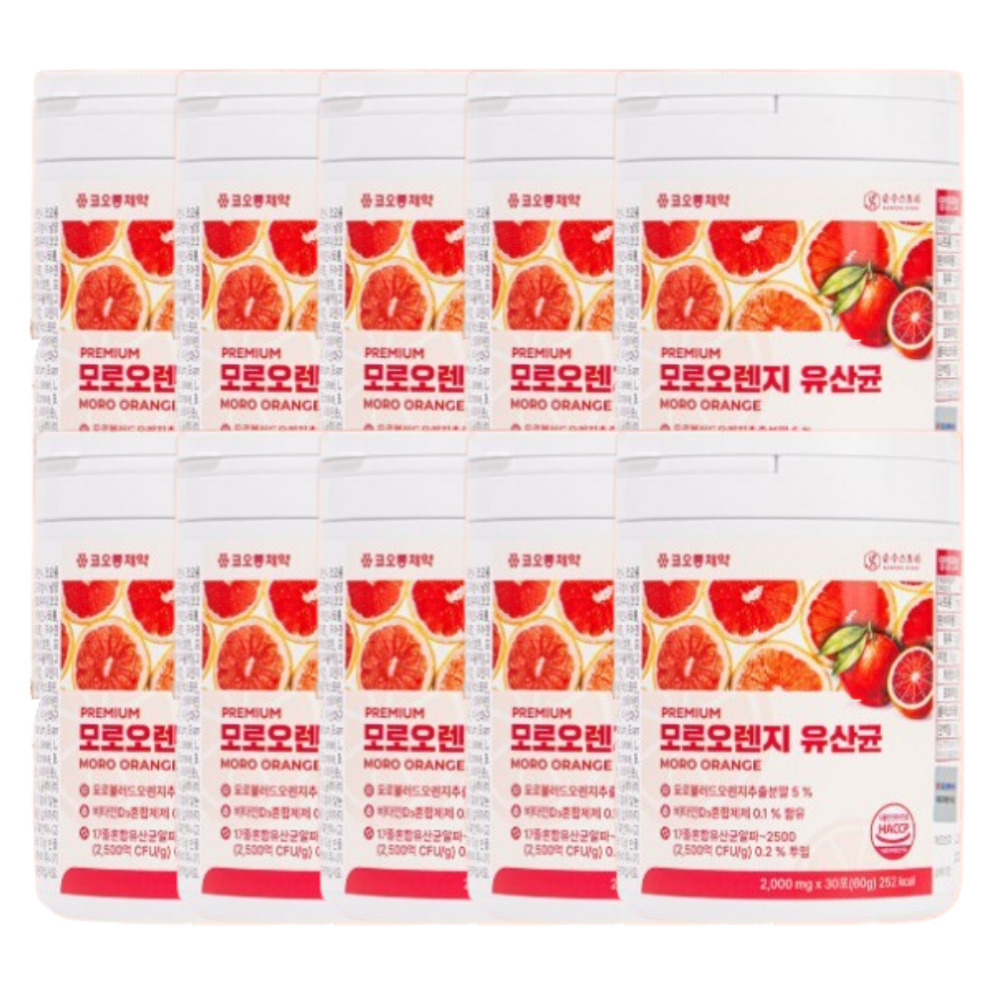 코오롱제약 모로오렌지 생유산균 분말 비타민CD 맛있는유산균 스틱 30포, 10개 - 상품 이미지