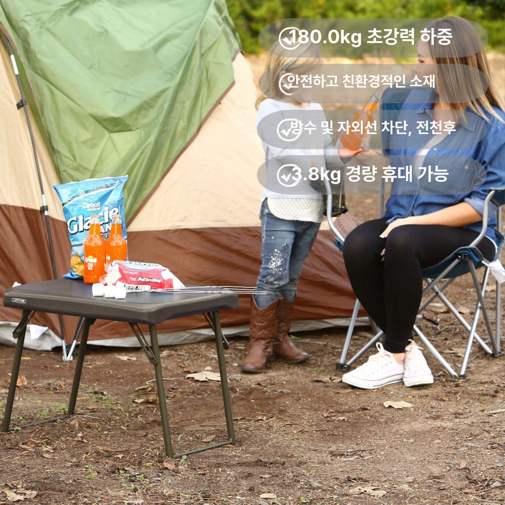 접이식 캠핑 테이블 야외 휴대용 경량 사각 식탁 피크닉 보조 테이블 - 상세 이미지 3