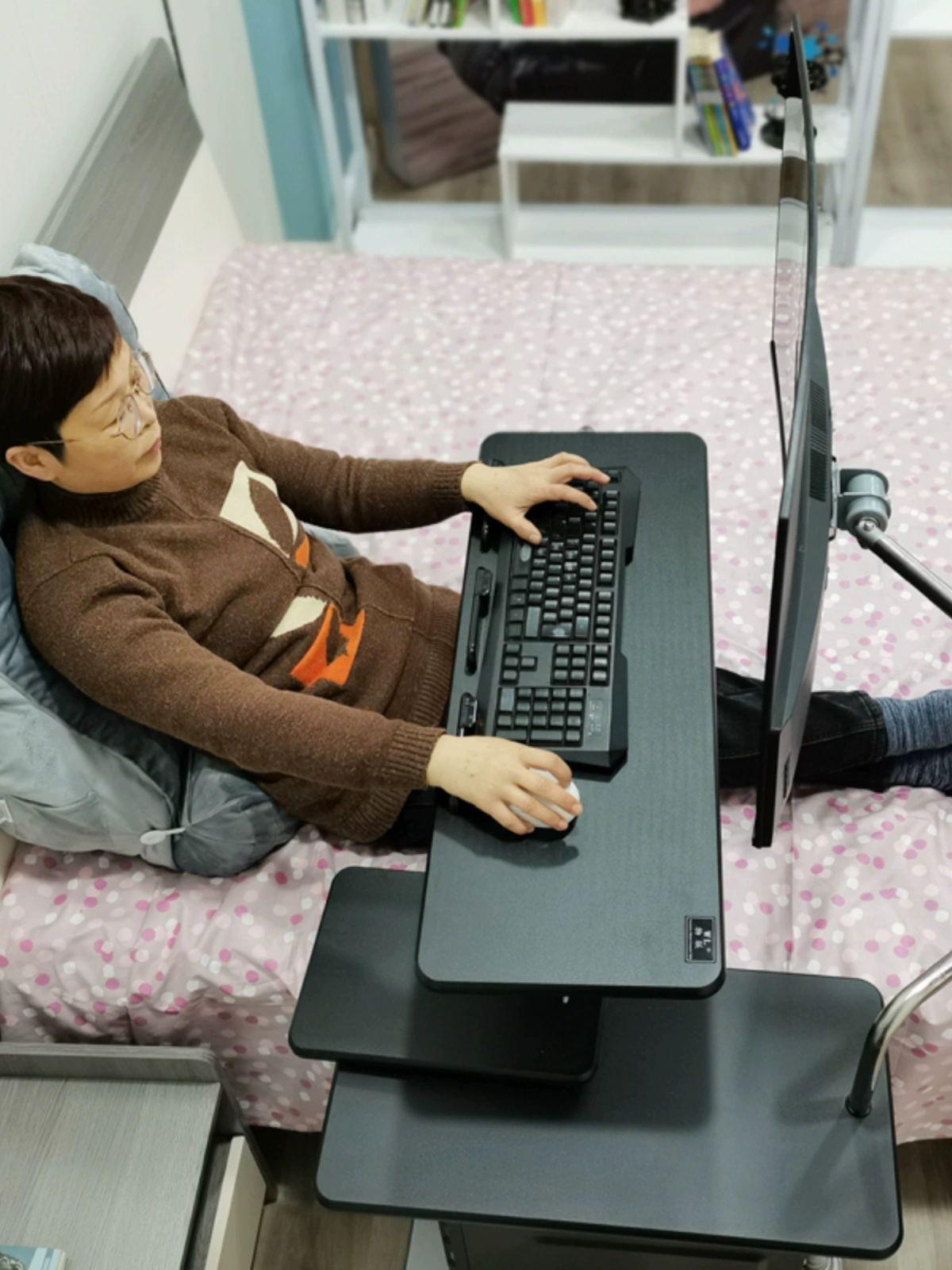 침대용 노트북 책상 누워서 사용 각도조절 접이식 침실 독서 테이블 베드 트레이 - 상세 이미지 4