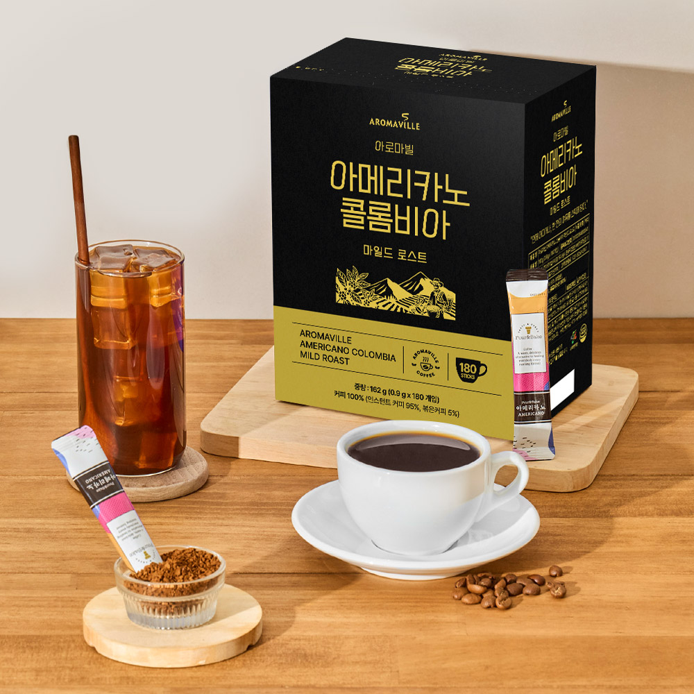 아로마빌 프리미엄 동결건조 아메리카노 콜롬비아 마일드 로스트 대용량(180스틱) - 상품 이미지