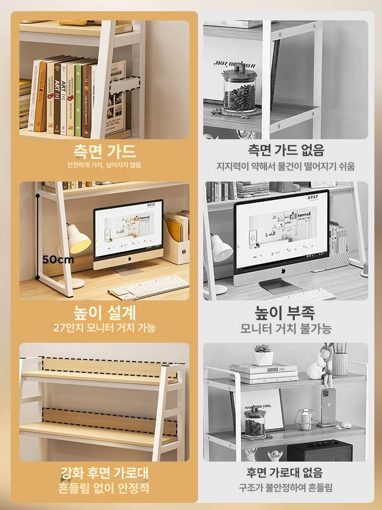 사무실 책상위선반 사무용 북엔드 책장 정리대 간이 이동식책꽂이 탁상용 수납 - 상세 이미지 2