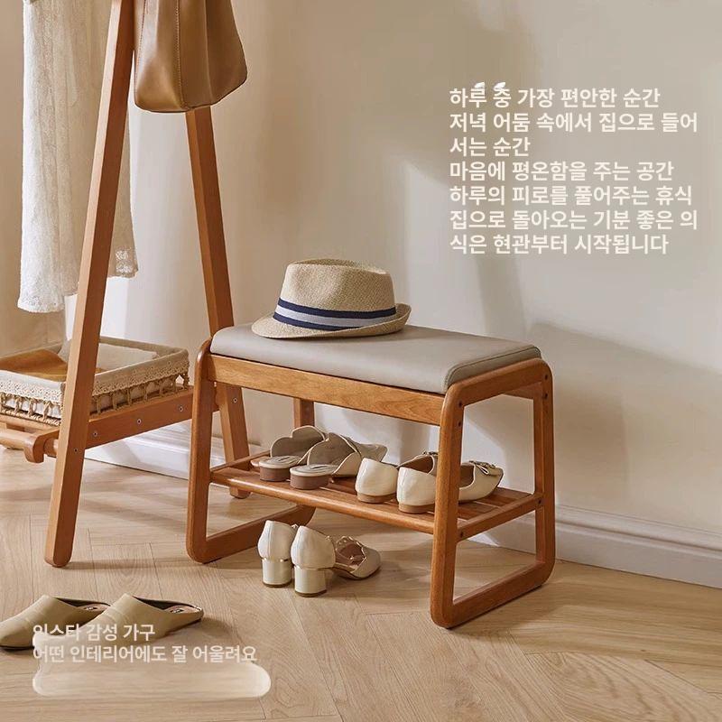 입구 인테리어 슈벤치 정리대 신발장의자 현관의자 수납벤치 신발수납장 보관함 - 상세 이미지 2