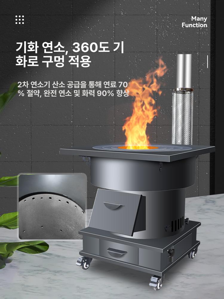 가마솥 화덕 야외 바베큐 숯불 불멍 아궁이 장작 화목 그릴 가정용 캠핑용 화구 - 상세 이미지 4