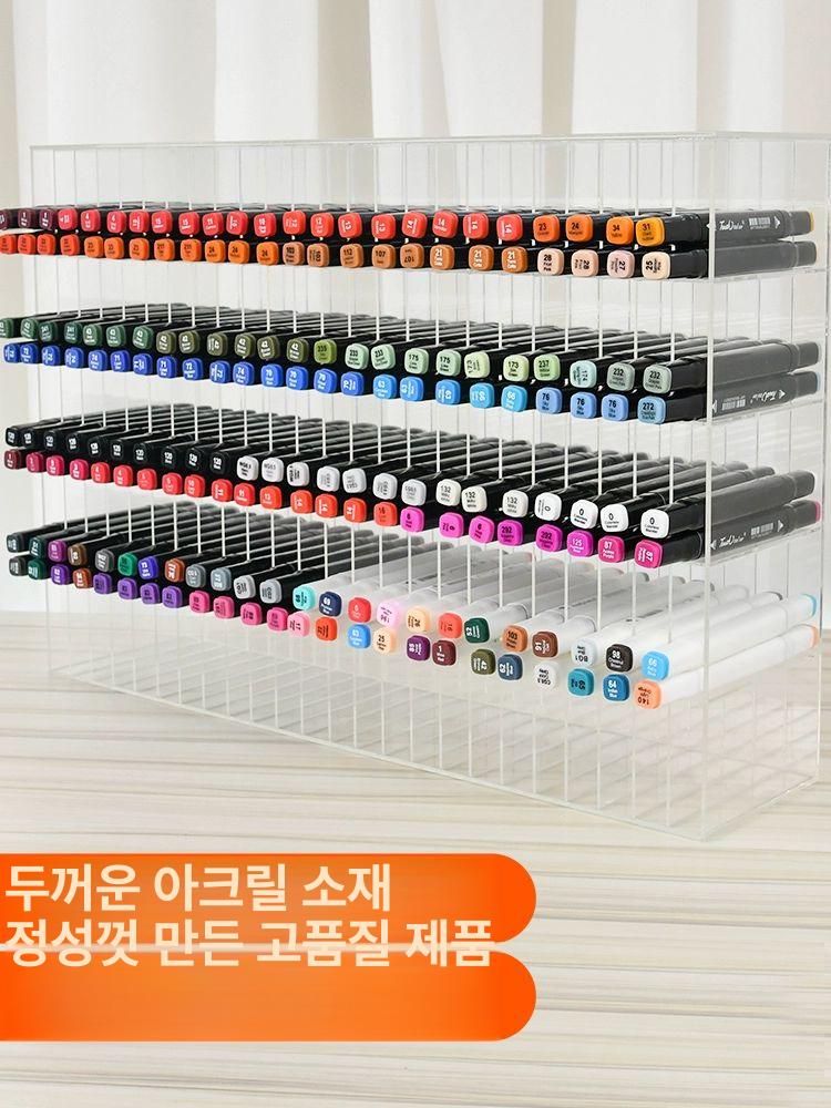 마커펜 보관함 아크릴 대형 수납함 꽂이 연필 정리함 사무실 책상용 각도 거치대 - 상세 이미지 4
