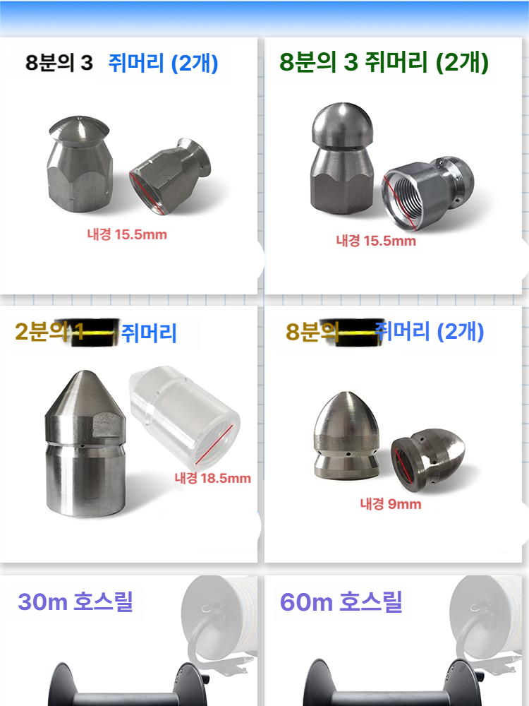 물청소 고압분사노즐 공장 바닥청소 멀티 직경 폭 분사기 업소용 세척기 이미지 6