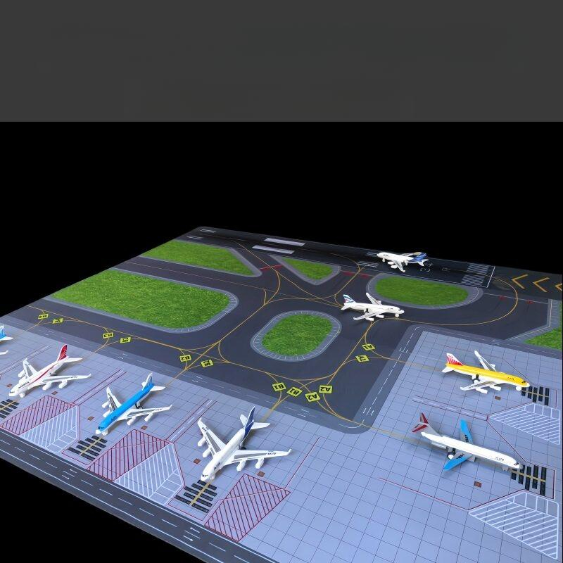 항공기활주로 미니공항 시뮬레이션모형 비행기 이륙 미니어처 착륙 모델 비행장 패드 - 상세 이미지 3