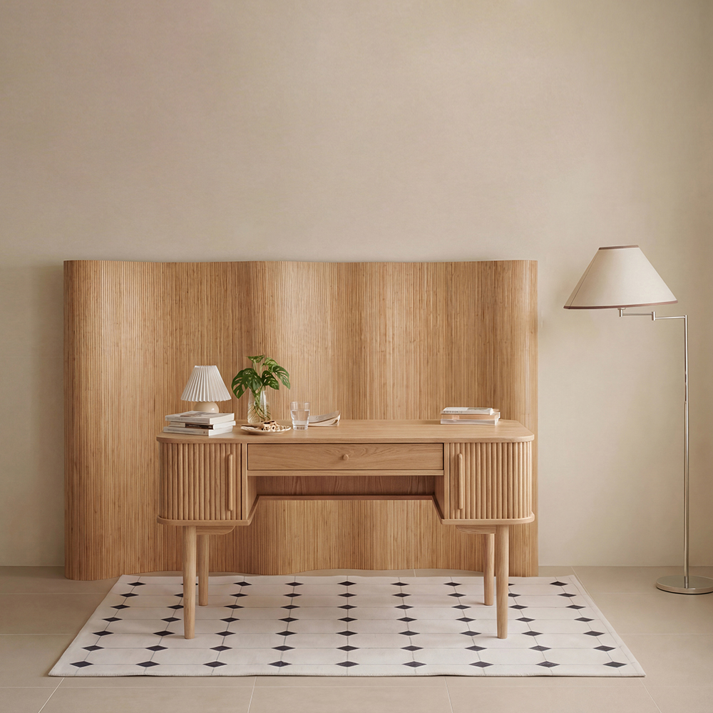 헤세 원목 룸 디바이더 롤러블 공간분리 가벽 파티션 1600x1200mm, 내추럴 - 상세 이미지 5