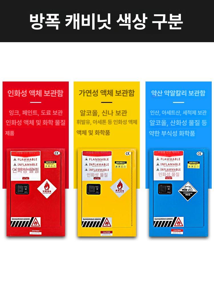 이중층 위험물보관함 배기 화학물질 인화성 저장소 시약장 방폭 안전 산업용 캐비넷 - 상세 이미지 2