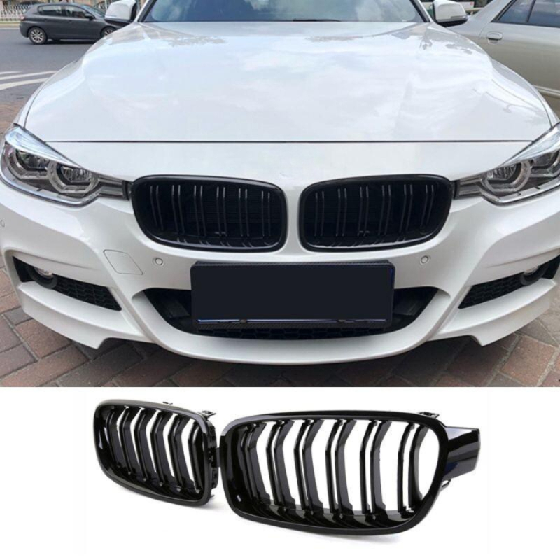 BMW 1 2 3 4 5시리즈 X1 X2 X3 X4 X5 X6 X7 GT 호환 고광택 블랙 그릴 3시리즈 2012-19 싱글라인 - 상세 이미지 3