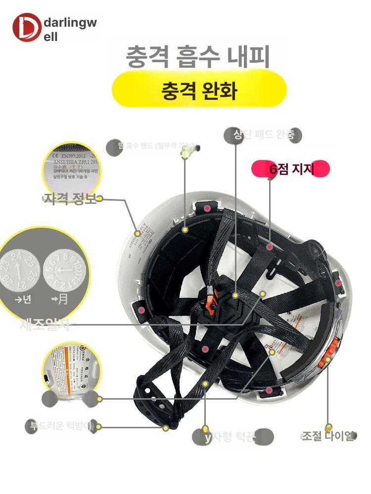내장형 고글 승마용 보호구 헬멧 안전 사이즈 고소 이중렌즈 보안경 통기성 고강도 - 상세 이미지 5