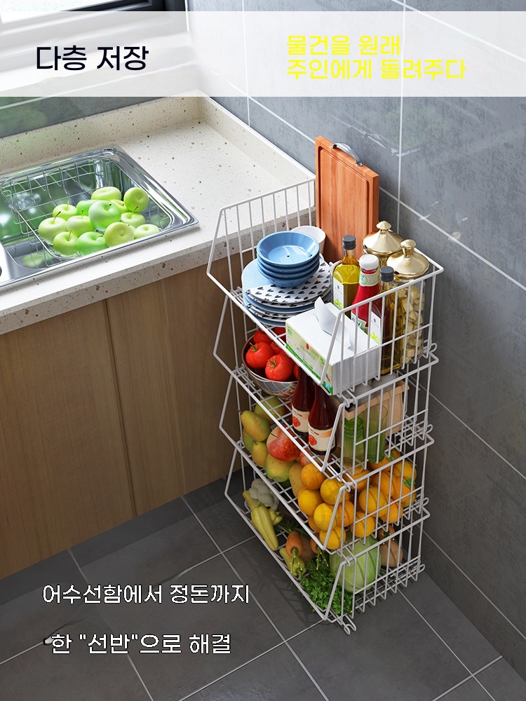 트롤리 주방이동선반 틈새수납선반 기본형 - 상세 이미지 2