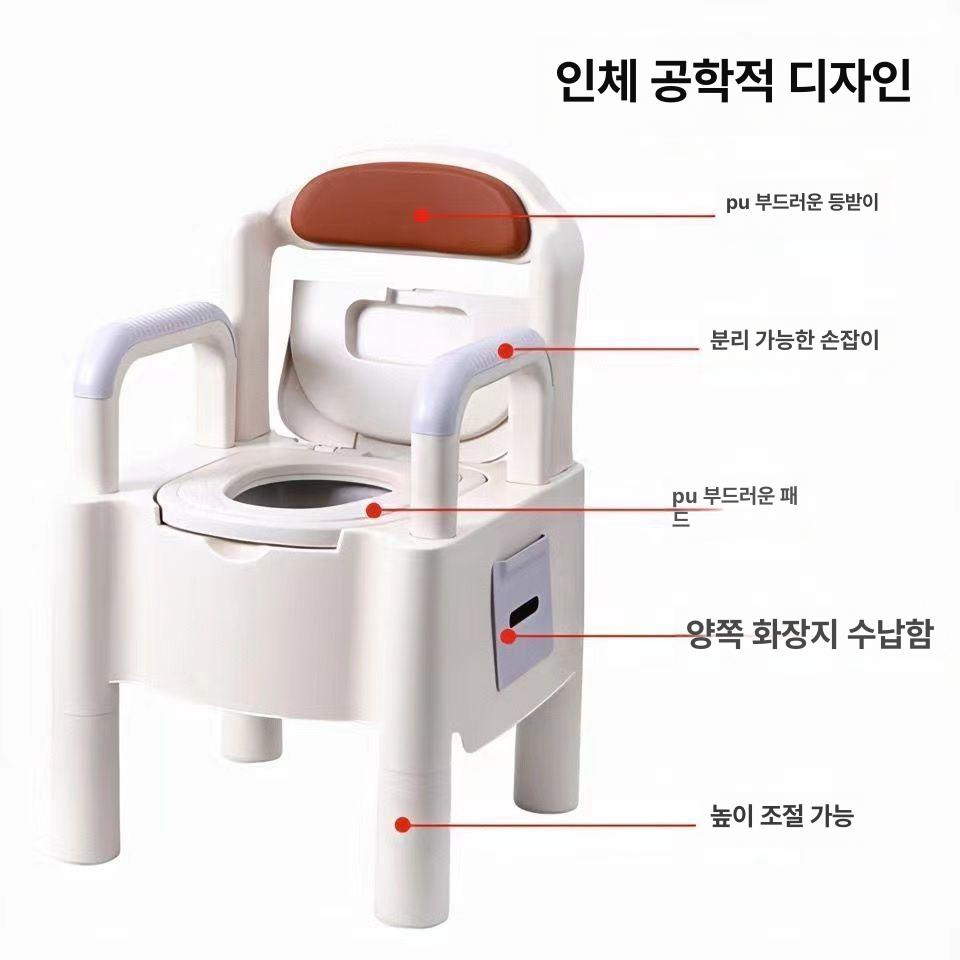 휴대용 이동식 변기 환자용 노인용 캠핑 실내 간이 소변통 급할때 응급 화장실 - 상세 이미지 4