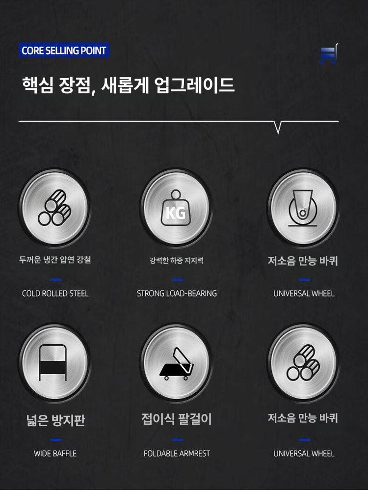 작업용 스텐대차 트롤리 핸드카트 산업용 적재 물류센터 튼튼한 운반카 운반대차 - 상세 이미지 3