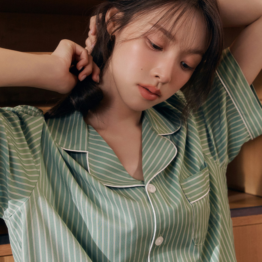 [uni] 클래식 모스 반팔 파자마 셋업