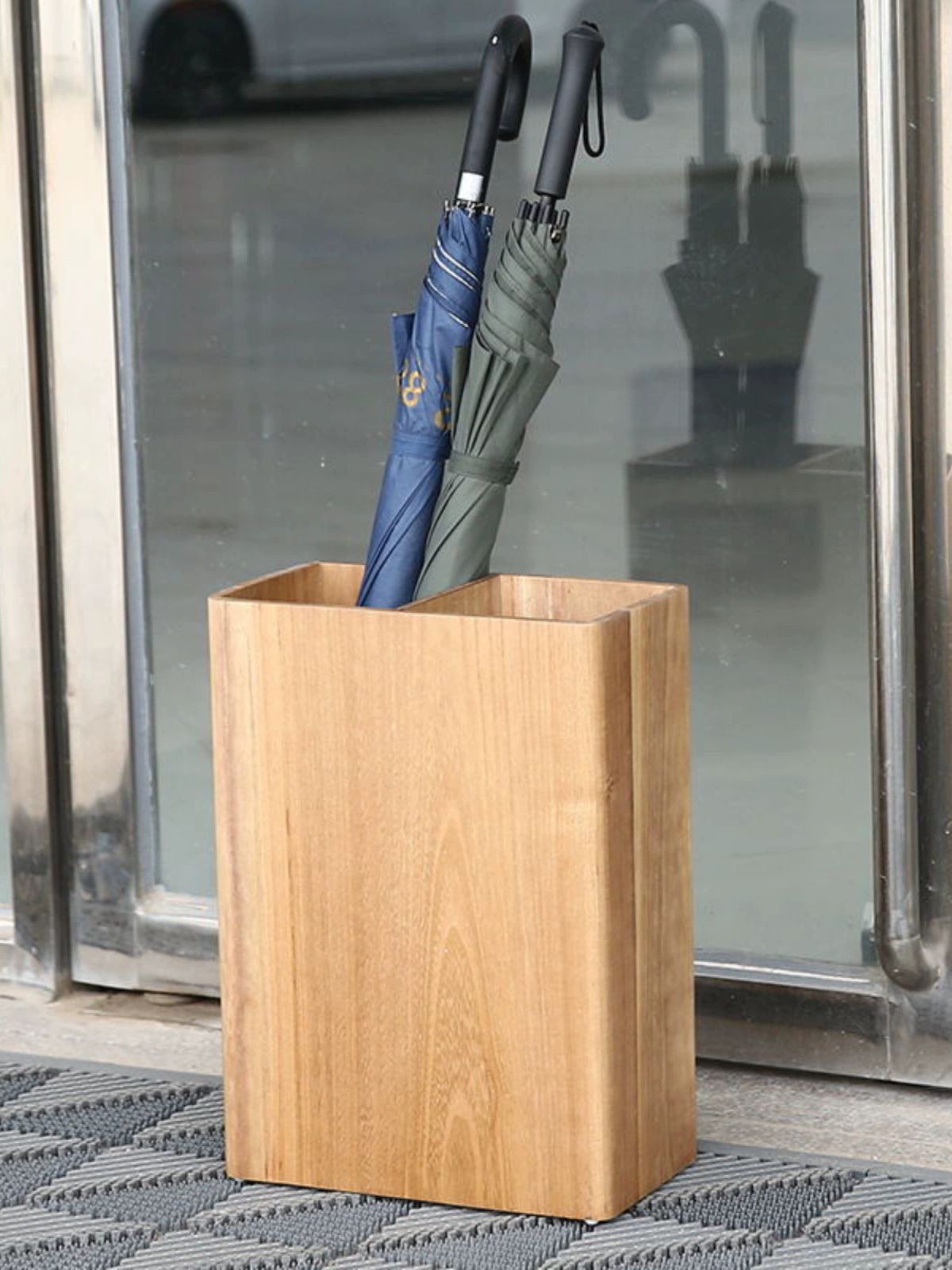 원목 우산꽂이 모던 사무실 빈티지 호두나무 거치대 가정용 스탠드 입구 육각형 가게 - 상세 이미지 4