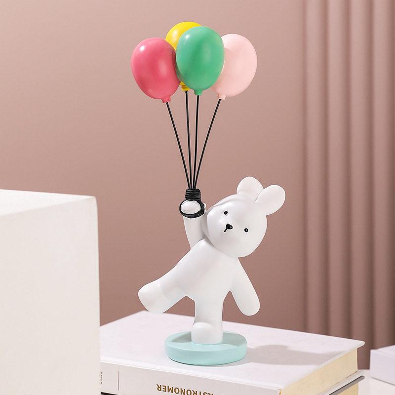 오브제 조각상 풍선곰 포토존 귀여운 장식 날아가는베어 인테리어소품 카페 행복한 - 상품 이미지