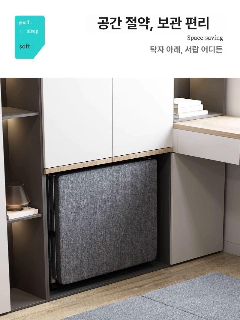 1인용 접이식침대 폴딩베드 보조 접는 낮잠 공간활용 당직실 가정용 접이식간이침대 - 상세 이미지 3