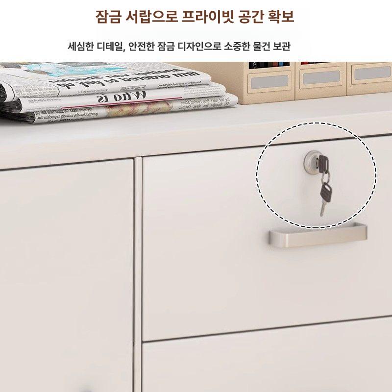 사무용 라이트월넛 서랍장 이동서랍 수납장 정리함 바퀴달린 서류보관함 수납함 - 상세 이미지 2