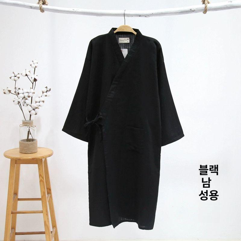 남성 유카타 기모노 로브 순면 가디건 잠옷 홈웨어 실내복 여름옷 - 상세 이미지 3