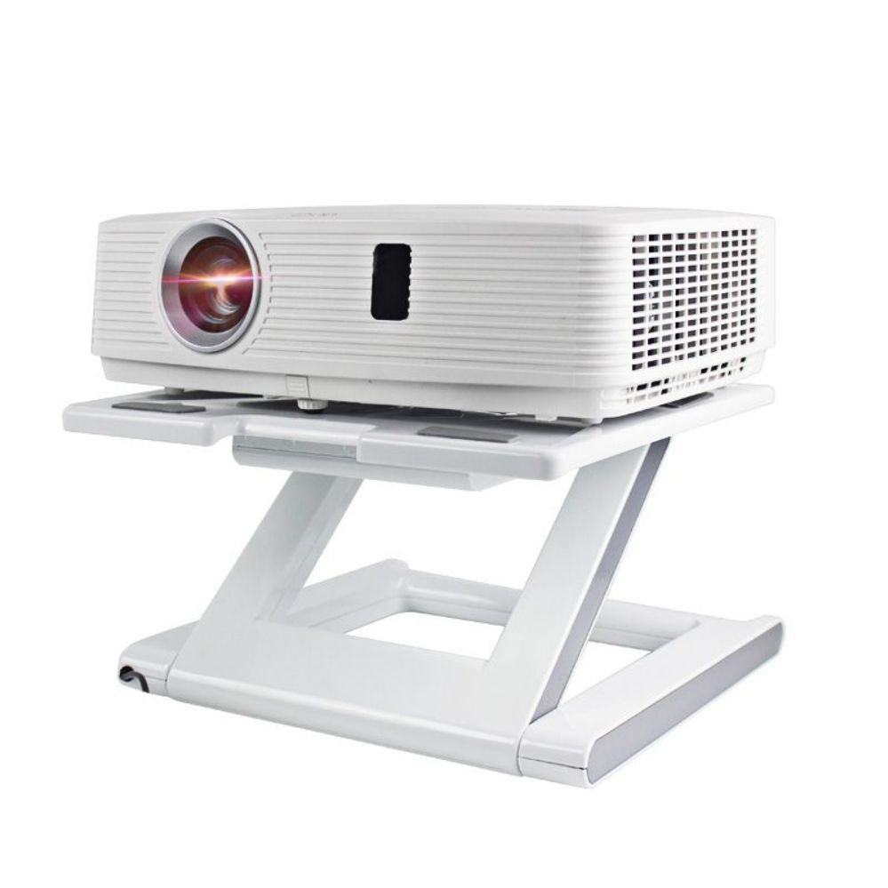 빔프로젝트 거치대 프레임 자바라 책상 데스크탑 마운트 홀더 베이스 어쿠스틱 행거 스탠드 화이트 - 상품 이미지