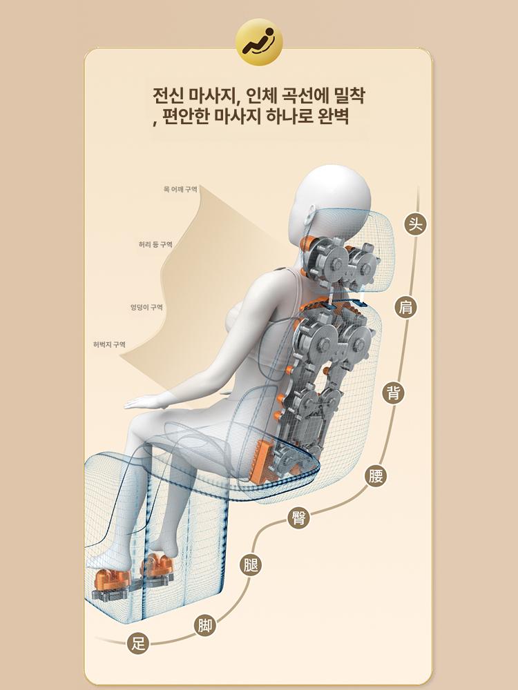 무중력 안마의자 전신 마사지기 가정용 사무실 목 어깨 허리 피로회복 선물 블랙 - 상세 이미지 3