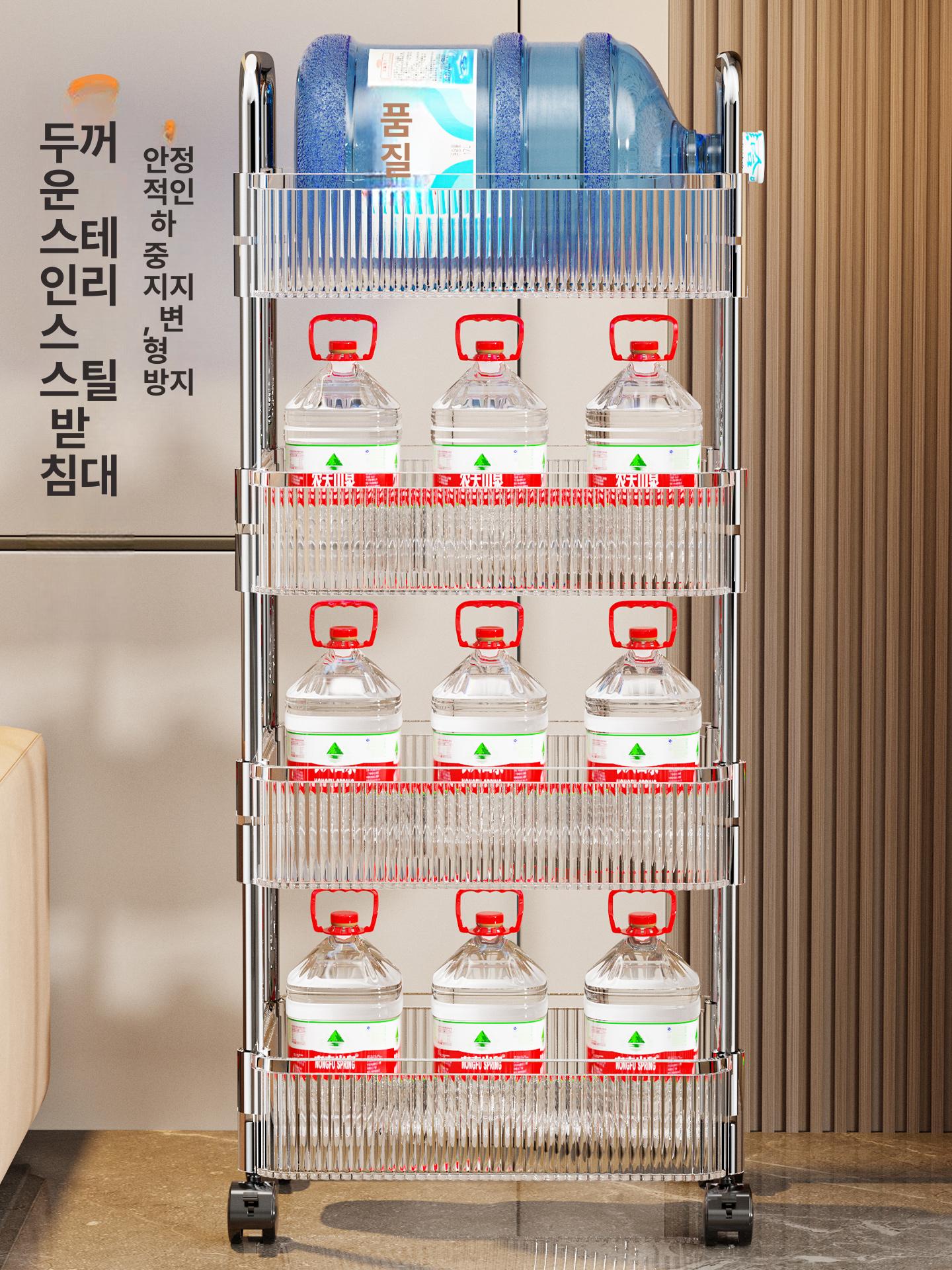 초강력 이동식트롤리 슬림 다단식 랙 틈새선반 수납 세탁실 바퀴달린 주방 다용도 - 상세 이미지 2