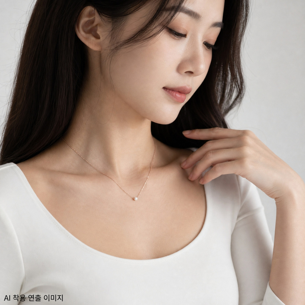 14k 4mm 합성오팔 목걸이 OPPN0203 이미지 7