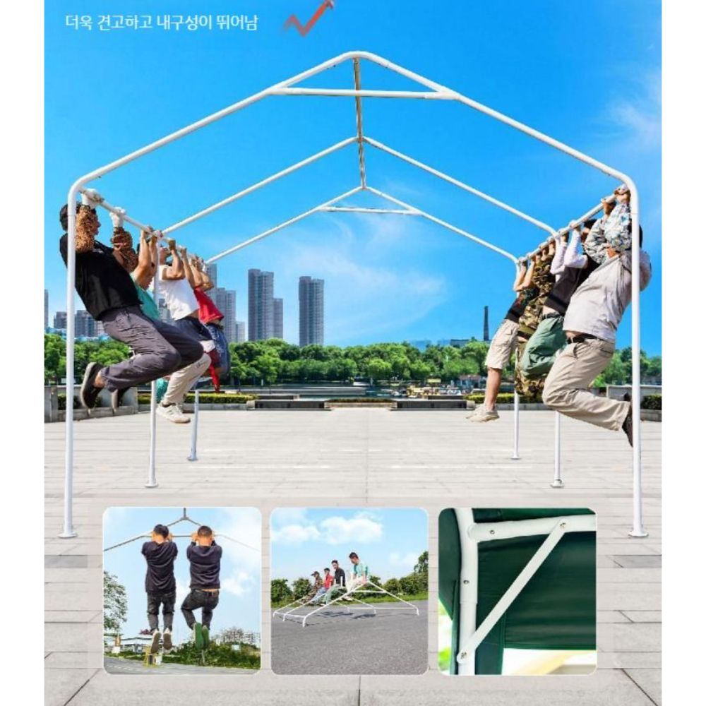 조립식 주차장 접이식 그늘막 차고지 야외천막 텐트 비가림막 캐노피천막 테라스 몽골텐트 대형 베이지 3x5m 3면+1면5m+삼각문2개 - 상세 이미지 4