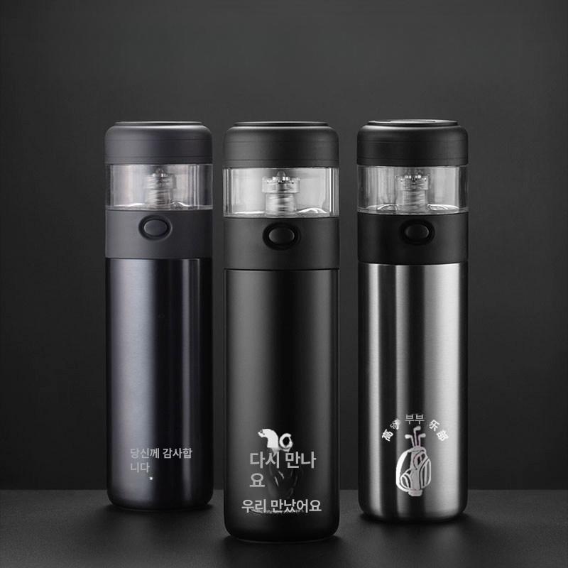 스테인리스 텀블러 휴대용 메탈 머그 차량용 컵 차망 빨대 선물 보온병 진공 남성용 - 상세 이미지 2