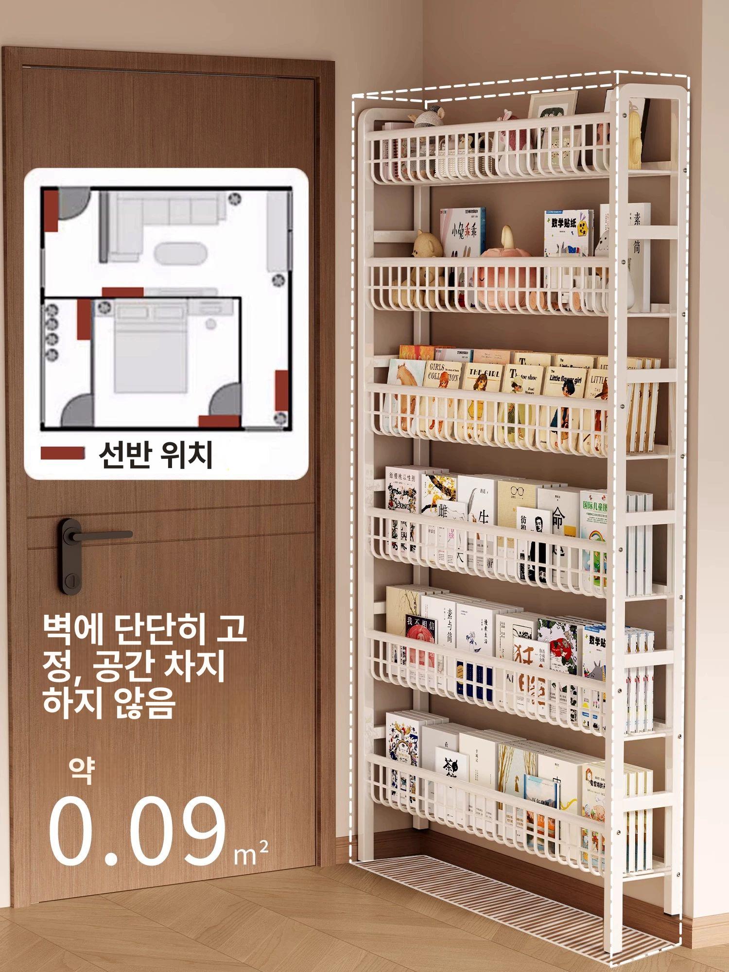 슬림 거실 벽선반 수납장 현관 인테리어 공간활용 정리대 진열 책꽂이 코너 침실 - 상세 이미지 5