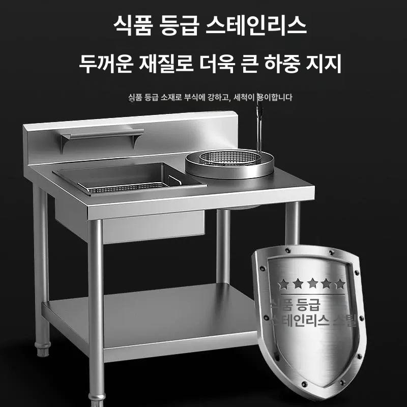 치킨 조리대 업소용 두께 돈까스 사이즈 씽크대 식당 주방 선반 상업용 - 상세 이미지 3