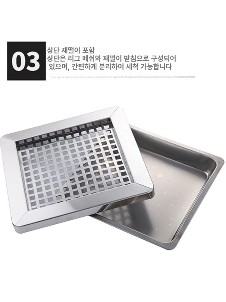 스테인리스 흡연실 옥외용 업소용 재떨이 직사각형 원통형 야외용 외부용 스탠드 - 상세 이미지 4