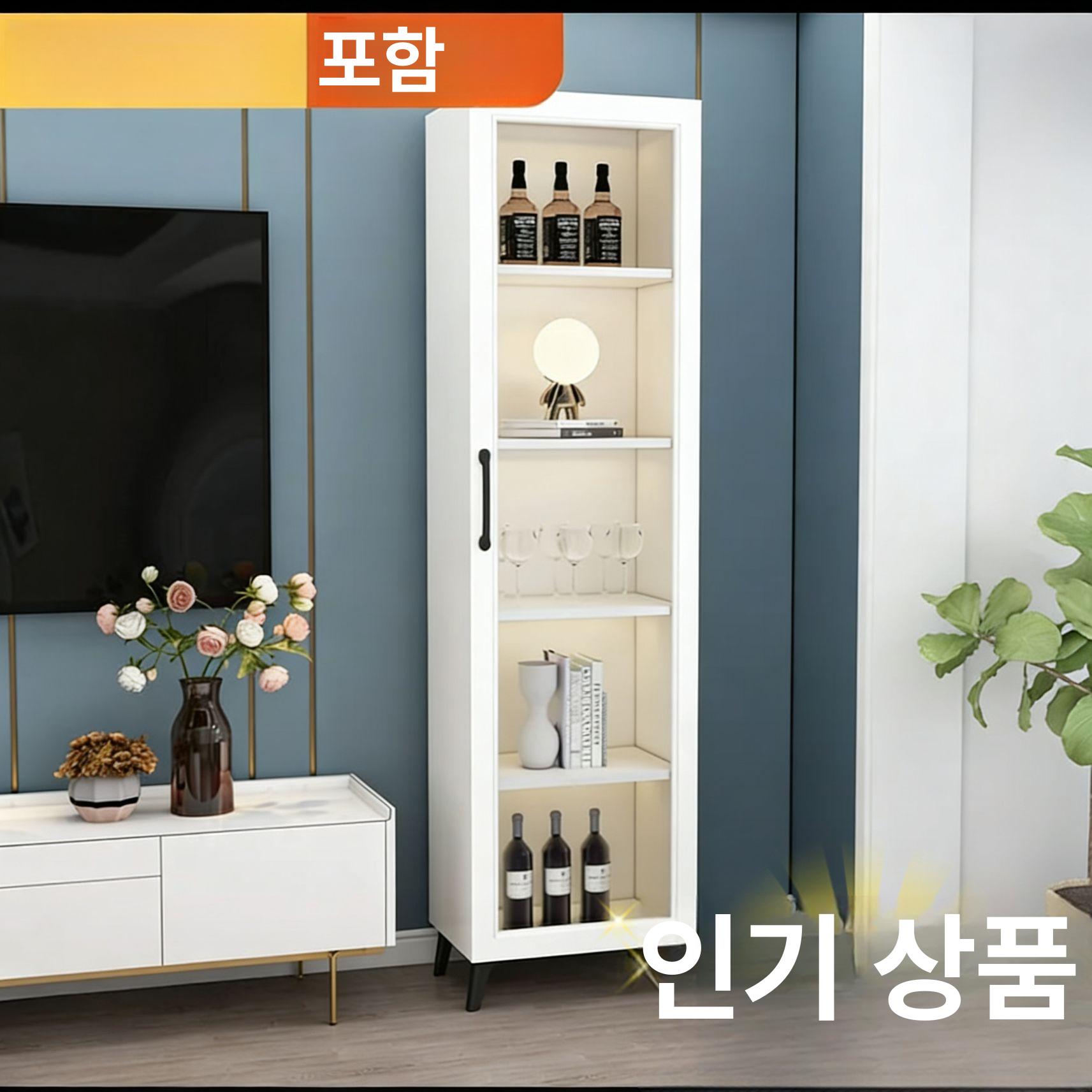회색 와인장식장 술진열장 양주진열장 양문 술장식장 도어 코너장식장 주류 - 상세 이미지 2