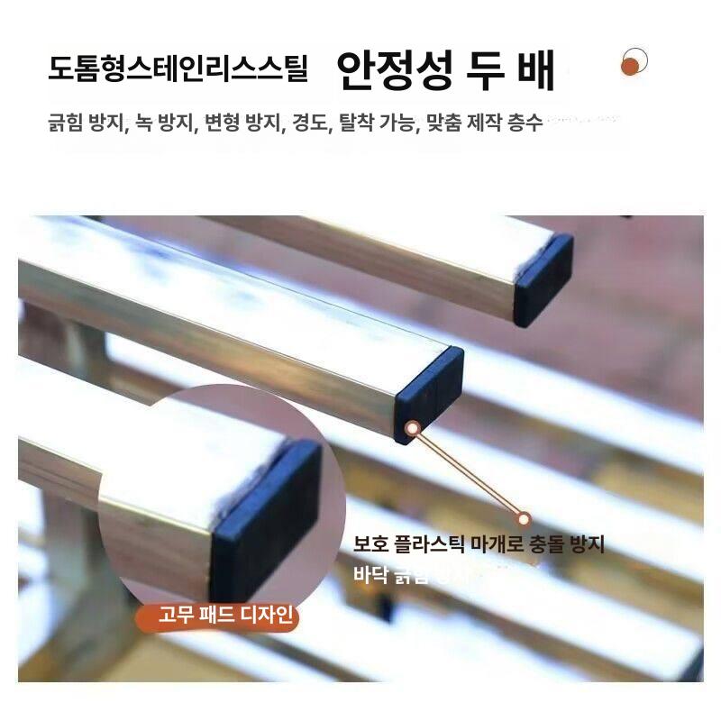 스테인리스 화분선반 계단식 4단 화분받침대 식물 거치대 진열대 매대 야외 인테리어 - 상세 이미지 4