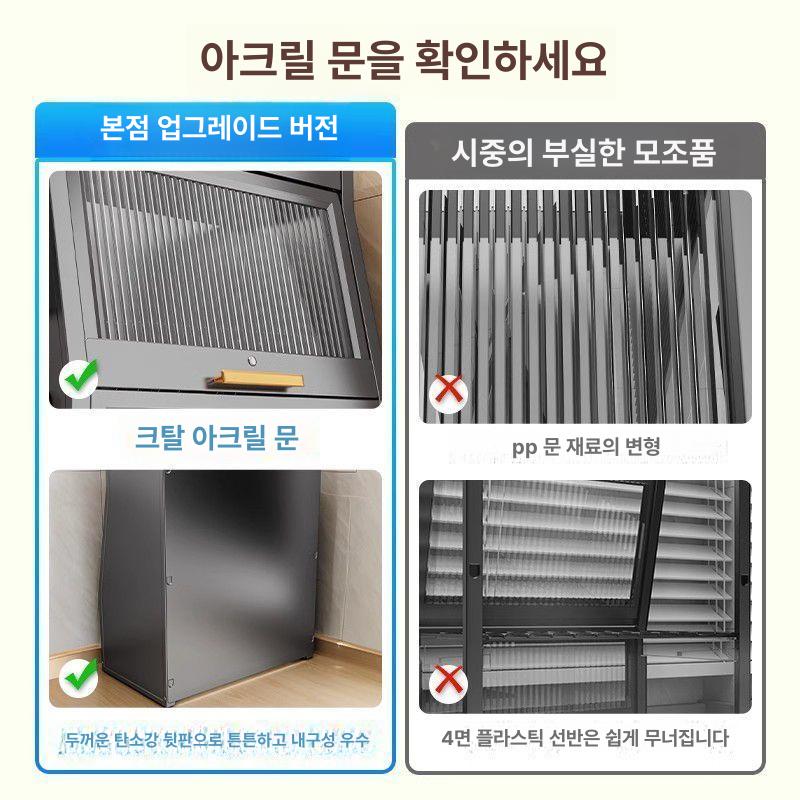 스테인리스 선반 주방 걸이형 정리대 상부장 공간활용 바스켓 댐핑 수납장 작업대 - 상세 이미지 5