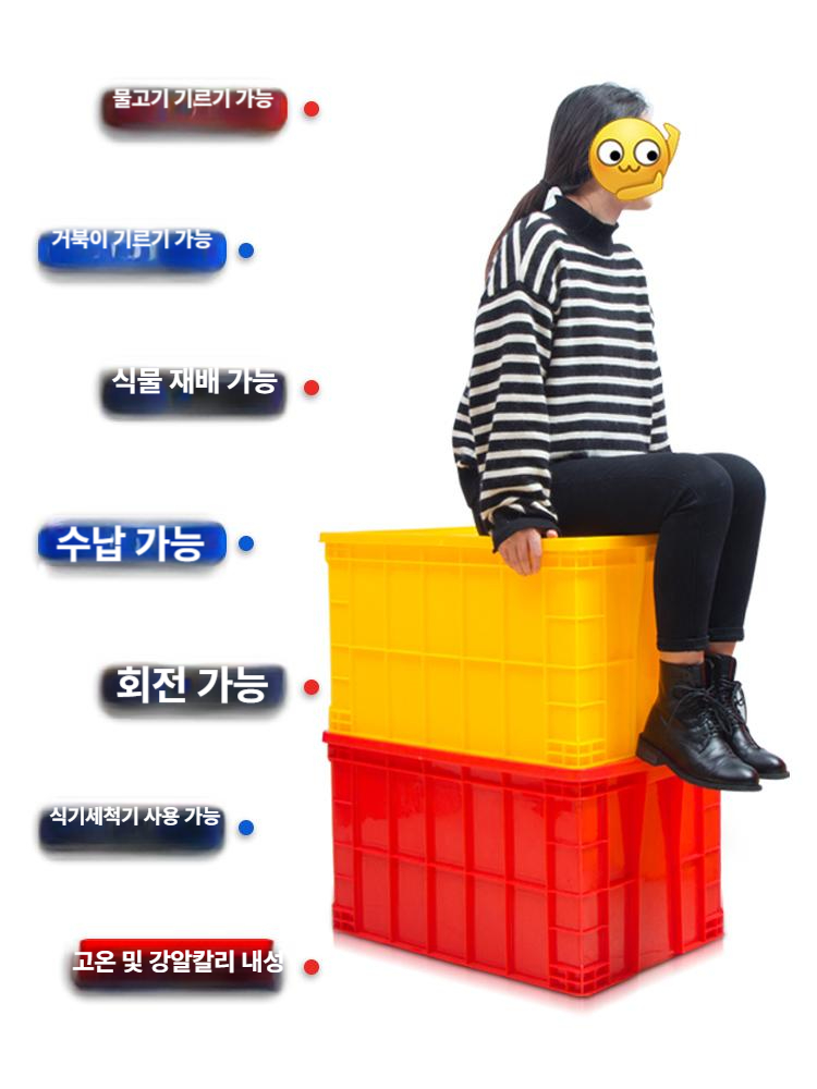 직사각형 플라스틱리빙박스 수납정리함 수납박스 욕실 수납함 보관함 공장 손잡이 - 상세 이미지 3