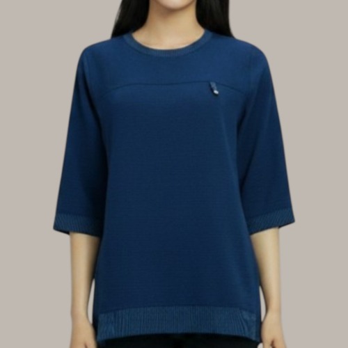 엄마옷 조이마담 T51877 망사배색 큐빅장식 티셔츠 중년여성의류 - 상품 이미지