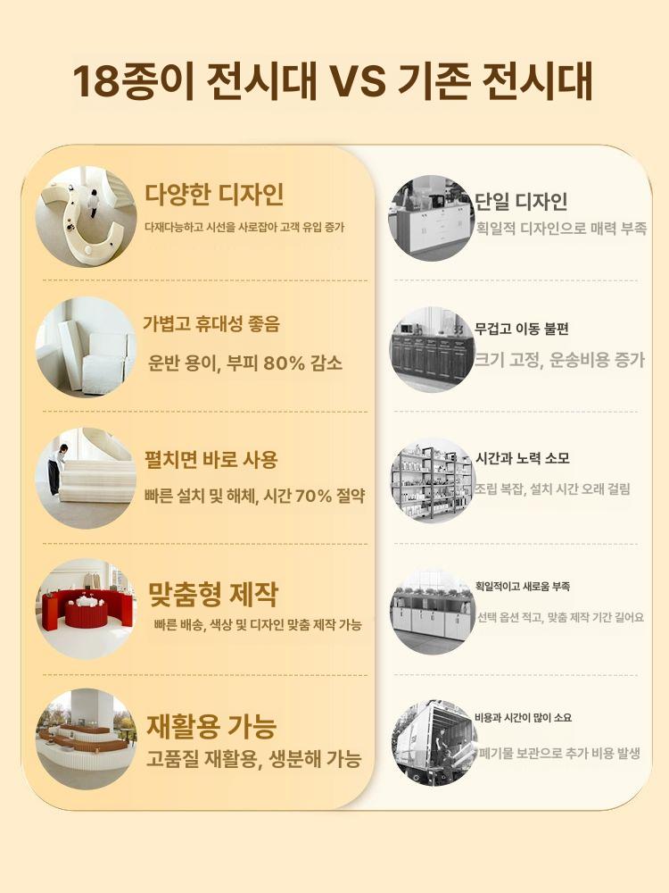종이 접이식 벤치 의자 카페 테라스 야외 정원 가구 갈색 나무 디자인 - 상세 이미지 4
