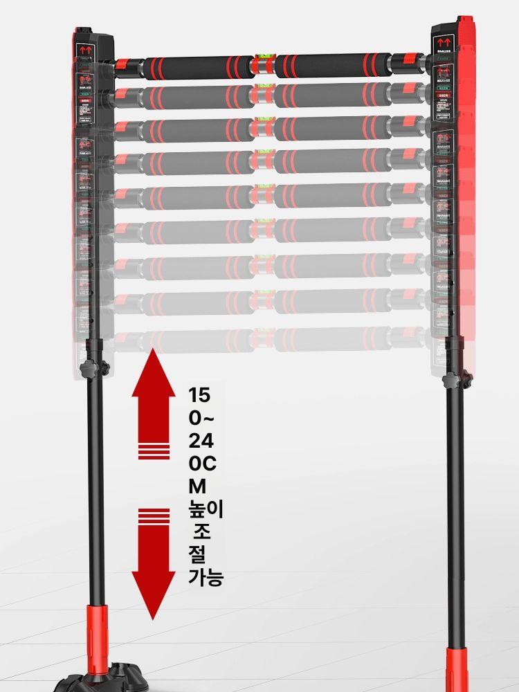 복도 문철봉 이동식 실내운동 벽 고정 헬스 체조 설치형 턱걸이바 풀업바 링 문틀형 이미지 6