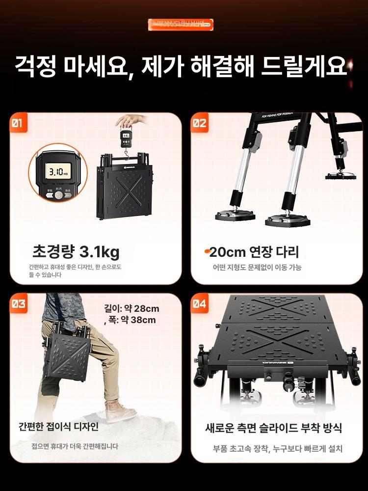 휴대용 소좌대 체어 등받이 다기능 캠핑 초경량 받침대 좌석 바다 간이 민물낚시의자 - 상세 이미지 2