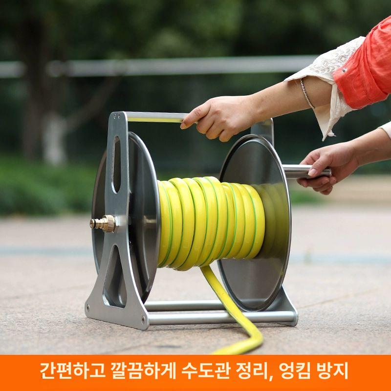 자동 물호스릴 고압 수도용 세척기 정원 농업 다목적 권취기 휴대용 릴 세트 - 상세 이미지 4