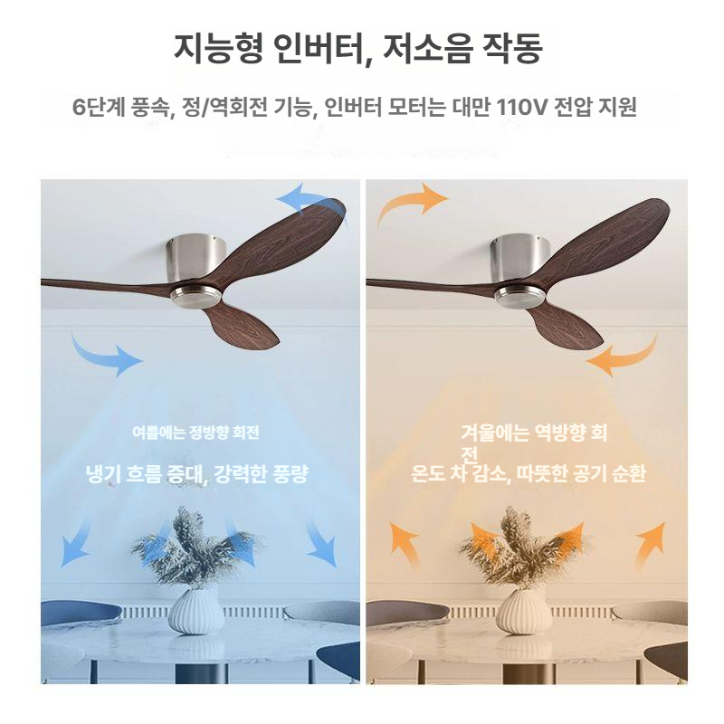 원형 거실실링팬 풍속 천정선풍기 씰링팬 공기순환 모던 조절 순환기 천장형선풍기 - 상세 이미지 5