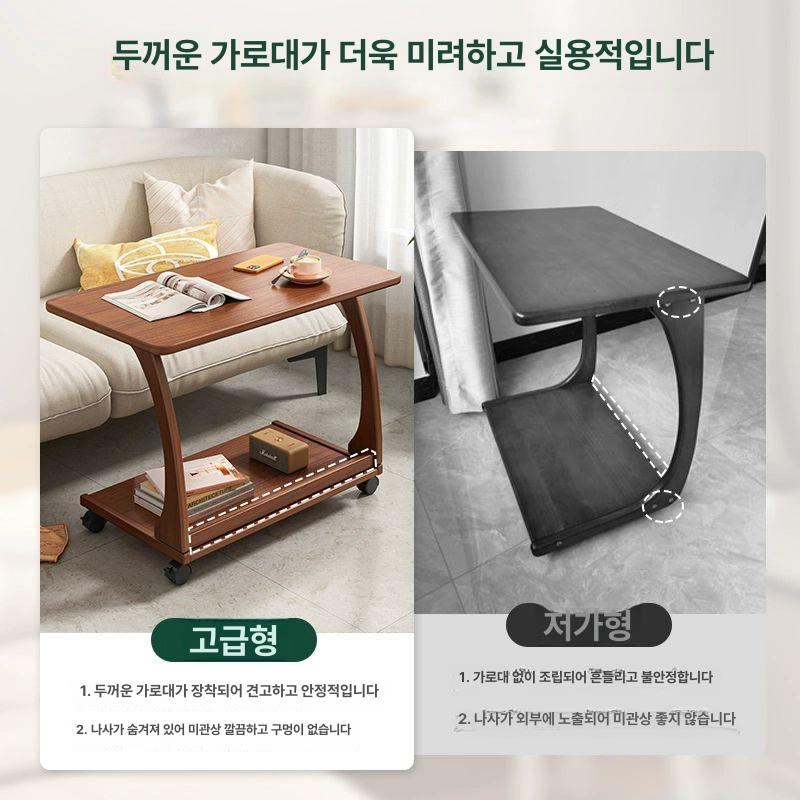 이동식 보조협탁 노트북 바퀴달린 탁자 사이드 틈새 간이 거실 테이블 옆 바퀴가 - 상세 이미지 3