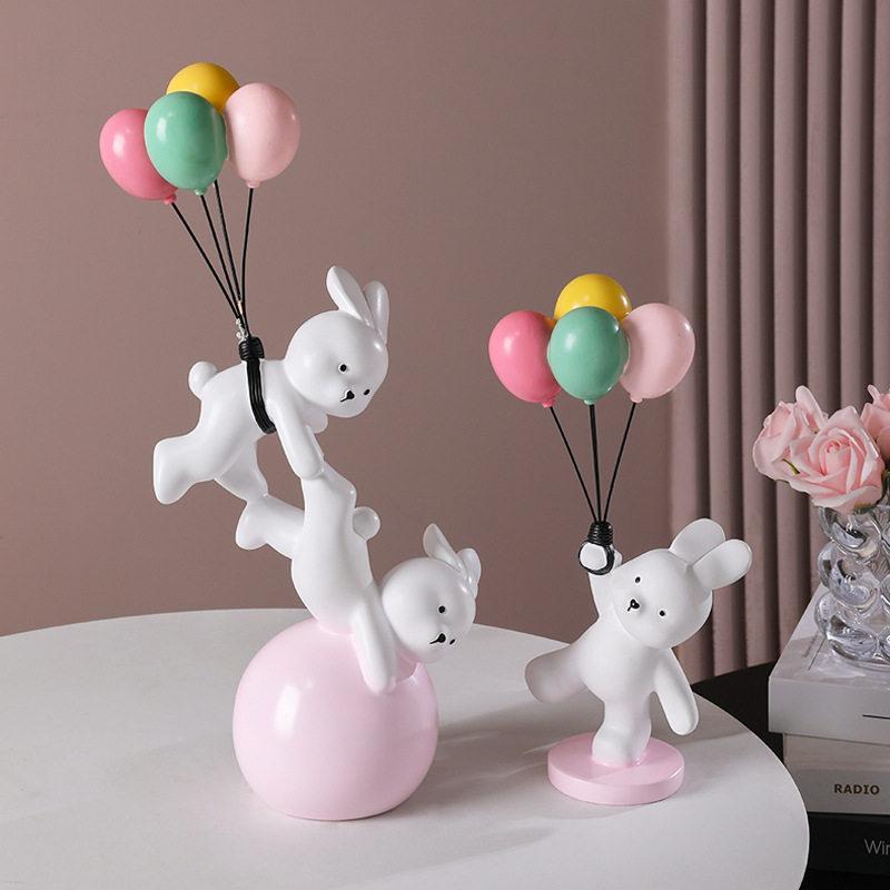 오브제 조각상 풍선곰 포토존 귀여운 장식 날아가는베어 인테리어소품 카페 행복한 - 상세 이미지 3