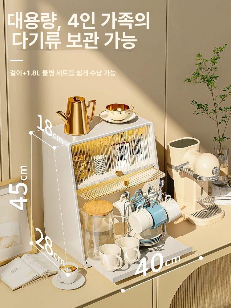 엔틱 그릇 앤틱 컵장식장 진열대 원목벽선반 수납장 홈카페 디스플레이 보관 다기 - 상세 이미지 3