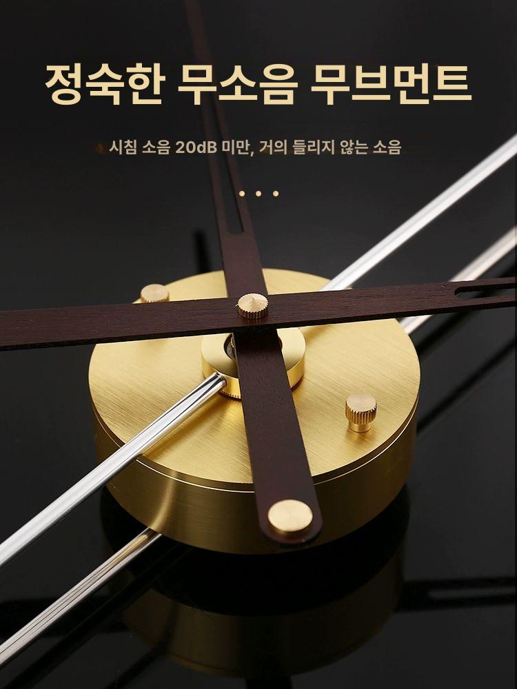 저소음 벽시계 대형 북유럽 카페 우드 디자인 모던 무타공 인테리어 감성 시계 - 상세 이미지 3