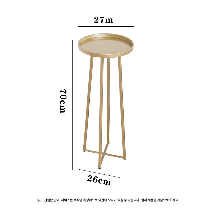 블랙형 미니테이블 탁자 베란다 티테이블 간이 카페 보조 틈새 사이드테이블 협탁 - 상세 이미지 4