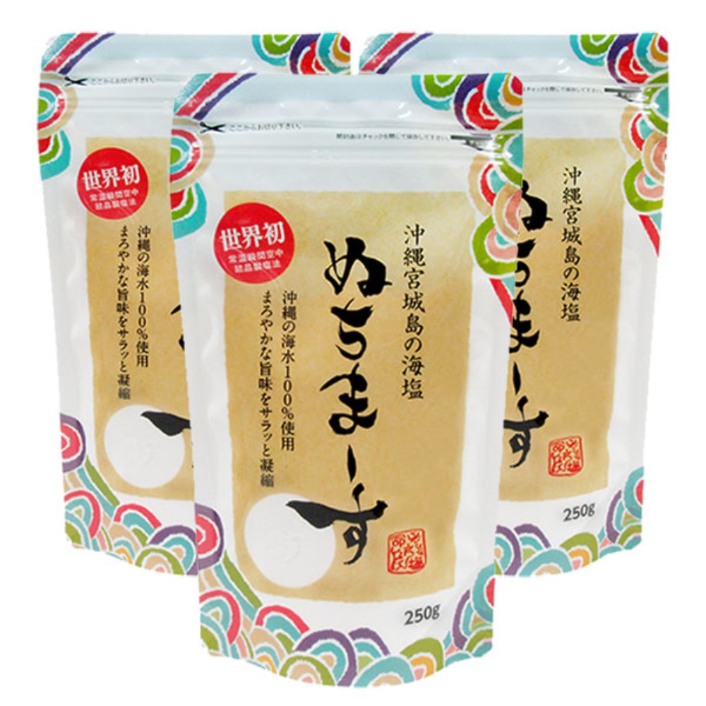 일본 누치마스 오키나와 해염 미네랄 소금 250g 3봉지 - 상품 이미지