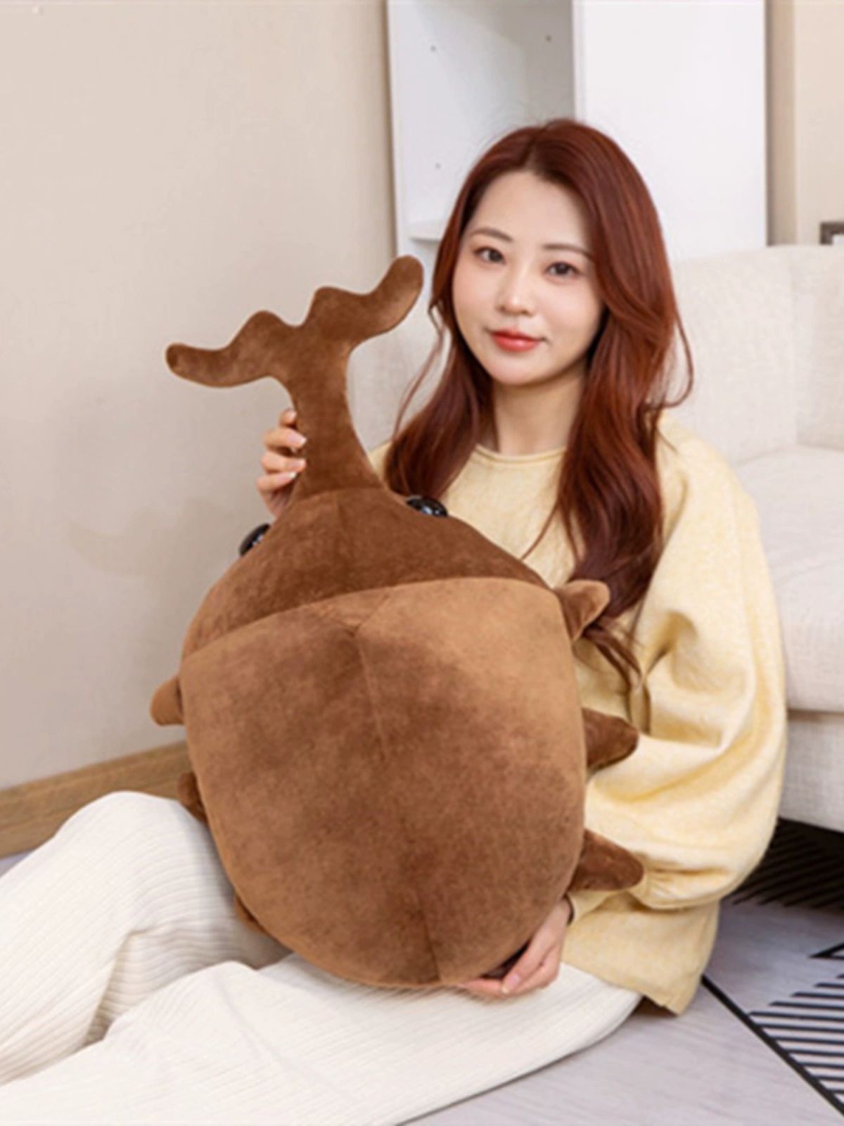 장수풍뎅이 애착인형 대형 쿠션 특이한 봉제인형 곤충인형 귀여운 딱정벌레 유니크한 - 상세 이미지 5
