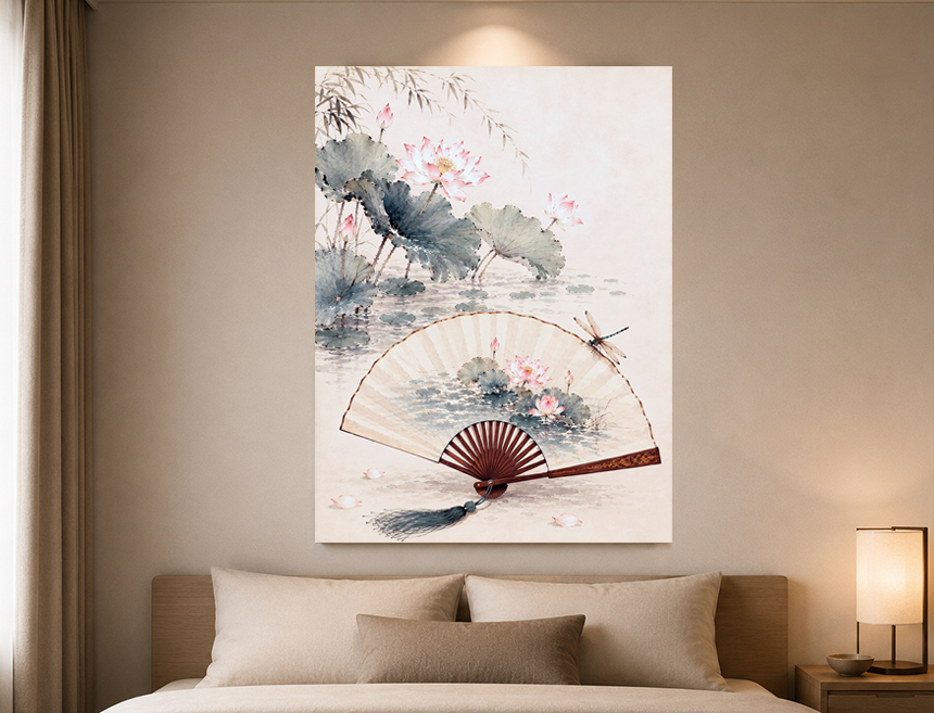 벚꽃 나비 부채 꽃 그림 거실 카페 인테리어 개업선물 액자 중형 이미지 6